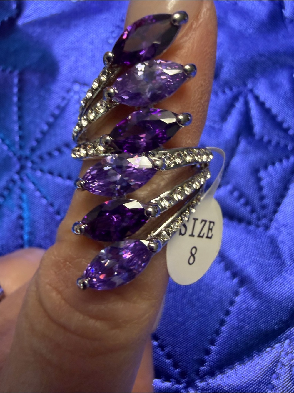 Park Lane Purple Crystal Marquise Statement Ring Size 8